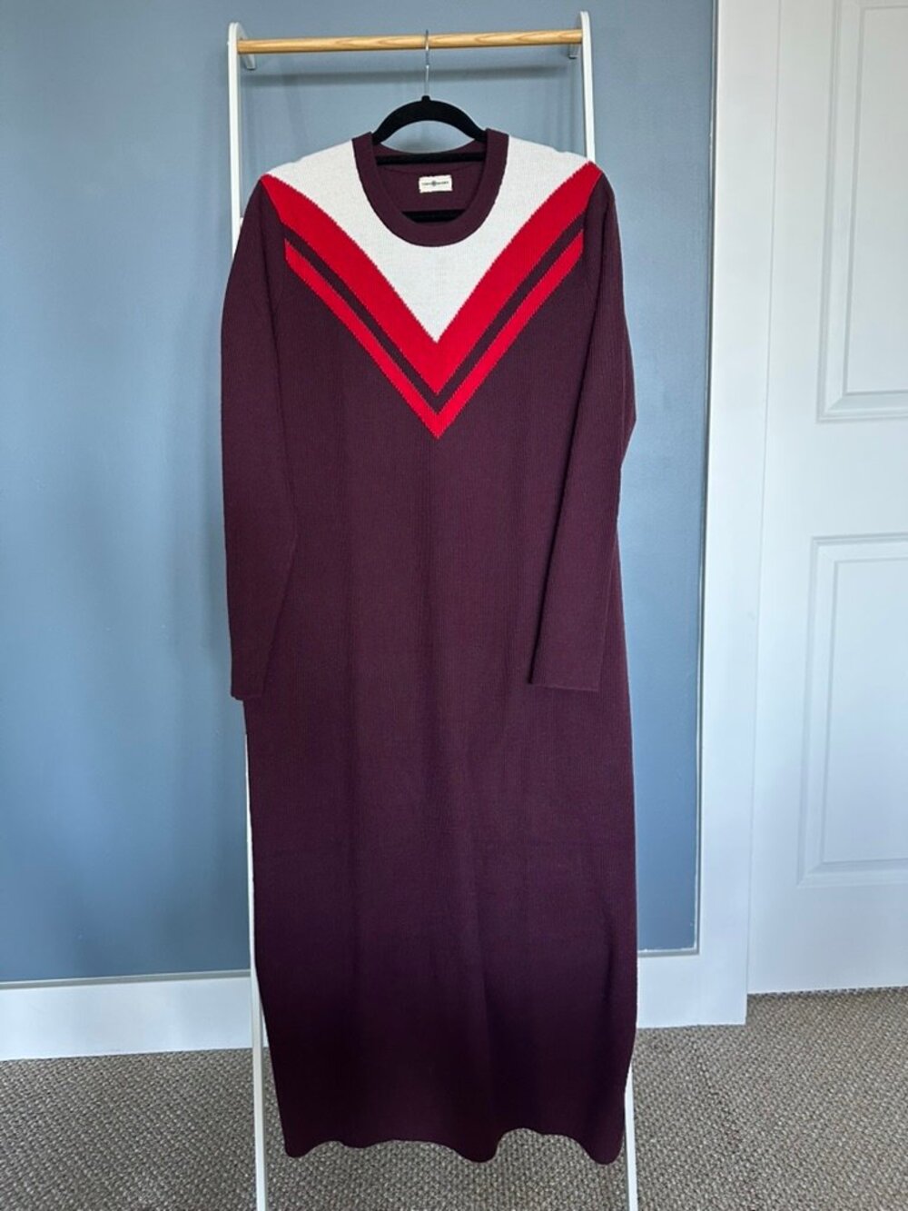 Tory Sport 100% Merino Wool Chevron Sweater Dress XL